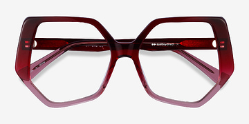 Burgundy Clear Feliz -  Acetate Eyeglasses