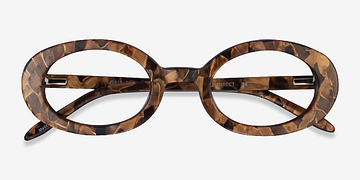 Brown Floral Gaia -  Acetate Eyeglasses