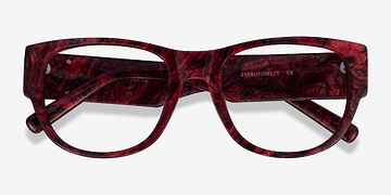 Red Floral Aine -  Acetate Eyeglasses