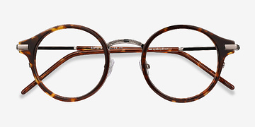 Tortoise Roto -  Vintage Acetate, Metal Eyeglasses