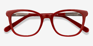 Burgundy Kat -  Acetate, Metal Eyeglasses