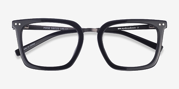 Black Poise -  Acetate, Metal Eyeglasses