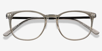 Clear Gray Savvy -  Lightweight Acetate, Metal Eyeglasses