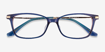 Blue Vanda -  Lightweight Acetate, Metal Eyeglasses