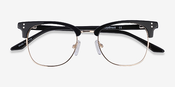 Black Freestyle -  Vintage Acetate, Metal Eyeglasses