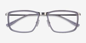 Clear Gray Silver Kairo -  Metal Eyeglasses