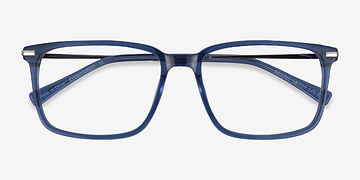 Clear Blue Silver Boscus -  Metal Eyeglasses