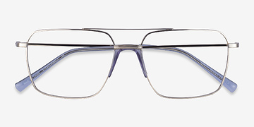Silver Blue Matt -  Metal Eyeglasses