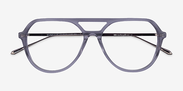 Clear Gray Silver Cumulus -  Metal Eyeglasses