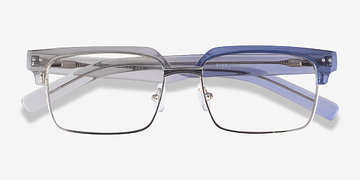 Clear Gray Silver Byron -  Metal Eyeglasses