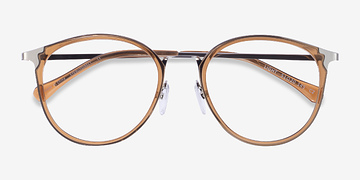 Clear Brown Silver Light -  Metal Eyeglasses