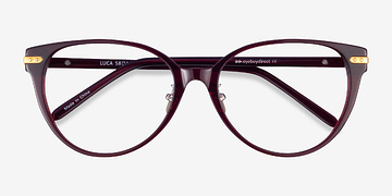 Burgundy Gold Luca -  Metal Eyeglasses