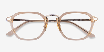 Clear Yellow Light Gold Baxter -  Metal Eyeglasses