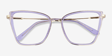 Clear Blue Purple Jacqueline -  Metal Eyeglasses