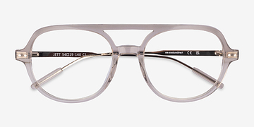 Clear Gray Jett -  Metal Eyeglasses