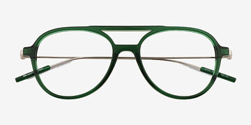 Clear Green Anvil -  Metal Eyeglasses