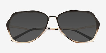 Matte Black Brown Teo -  Metal Sunglasses