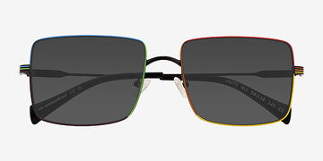 Rainbow Black Unite All -  Metal Sunglasses