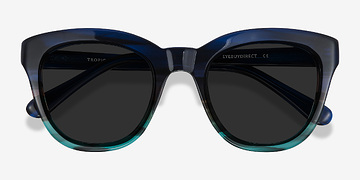 Blue Striped Tropic -  Acetate Sunglasses