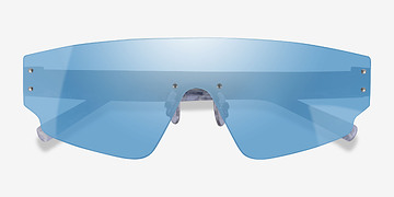 Blue Floral Cybernetic -  Acetate Sunglasses
