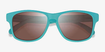 Turquoise Brown Maritime -  Plastic Sunglasses