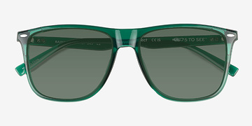 Crystal Green Rainfall -  Plastic Sunglasses