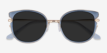 Clear Blue Gold Fascination -  Plastic Sunglasses