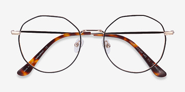 Black & Gold Julia -  Vintage Titanium Eyeglasses