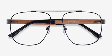 Matte Black Miramar -  Mixed Wood Eyeglasses