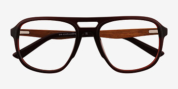 Dark Red Twig -  Mixed Wood Eyeglasses