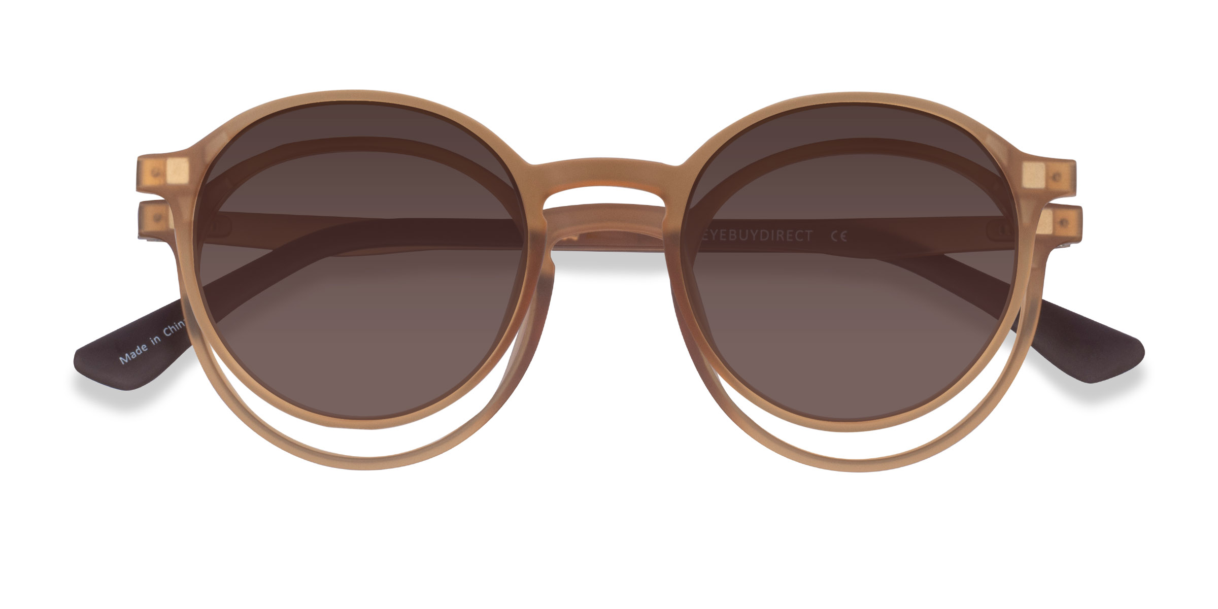 Clear Brown Hill Clip-On -  Plastic Eyeglasses