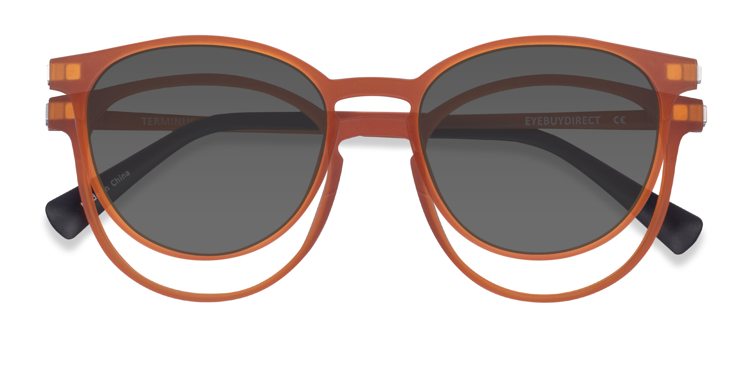 Matte Orange Terminus Clip-On -  Plastic Eyeglasses