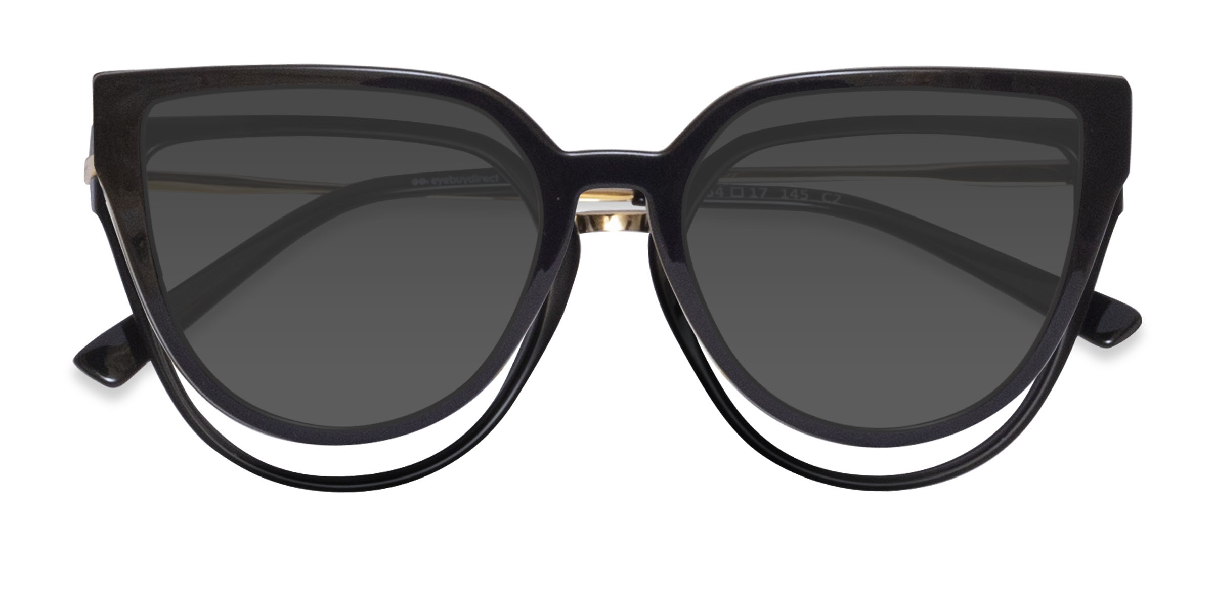 Black Vive Clip-On -  Plastic-metal Eyeglasses