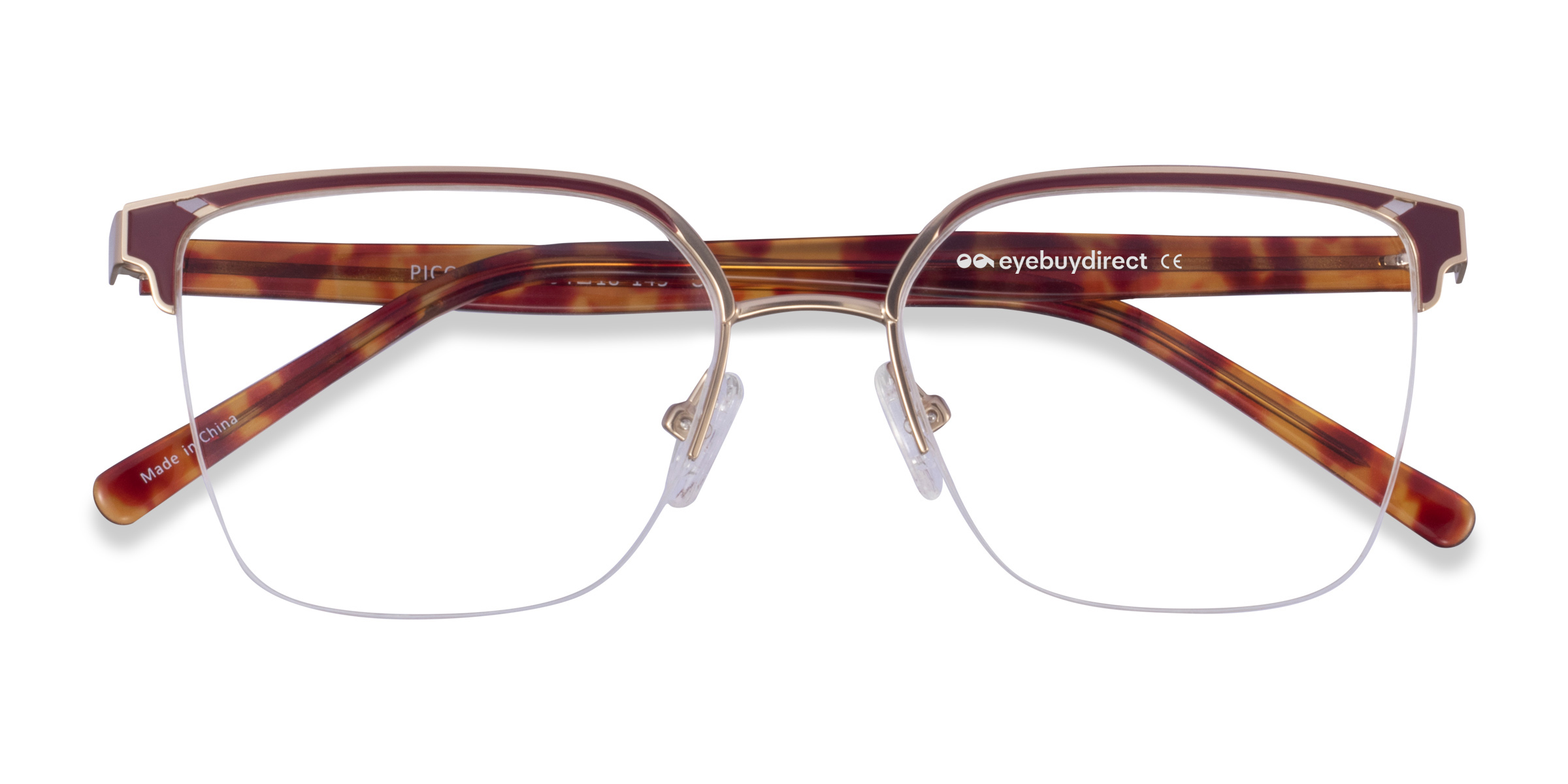 Gold Burgundy Piccadilly -  Metal Eyeglasses