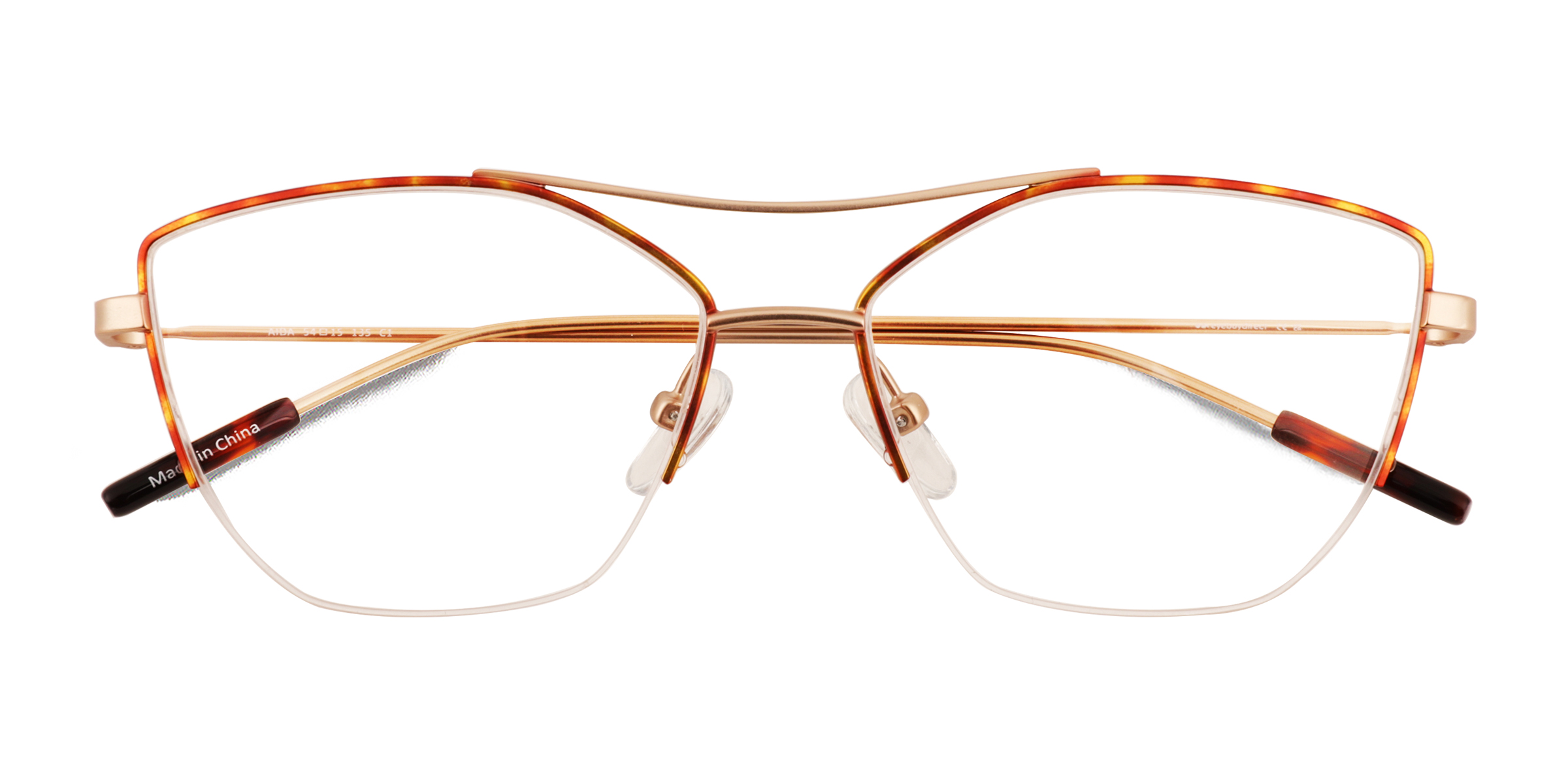 Tortoise Rose Gold Aida -  Metal Eyeglasses
