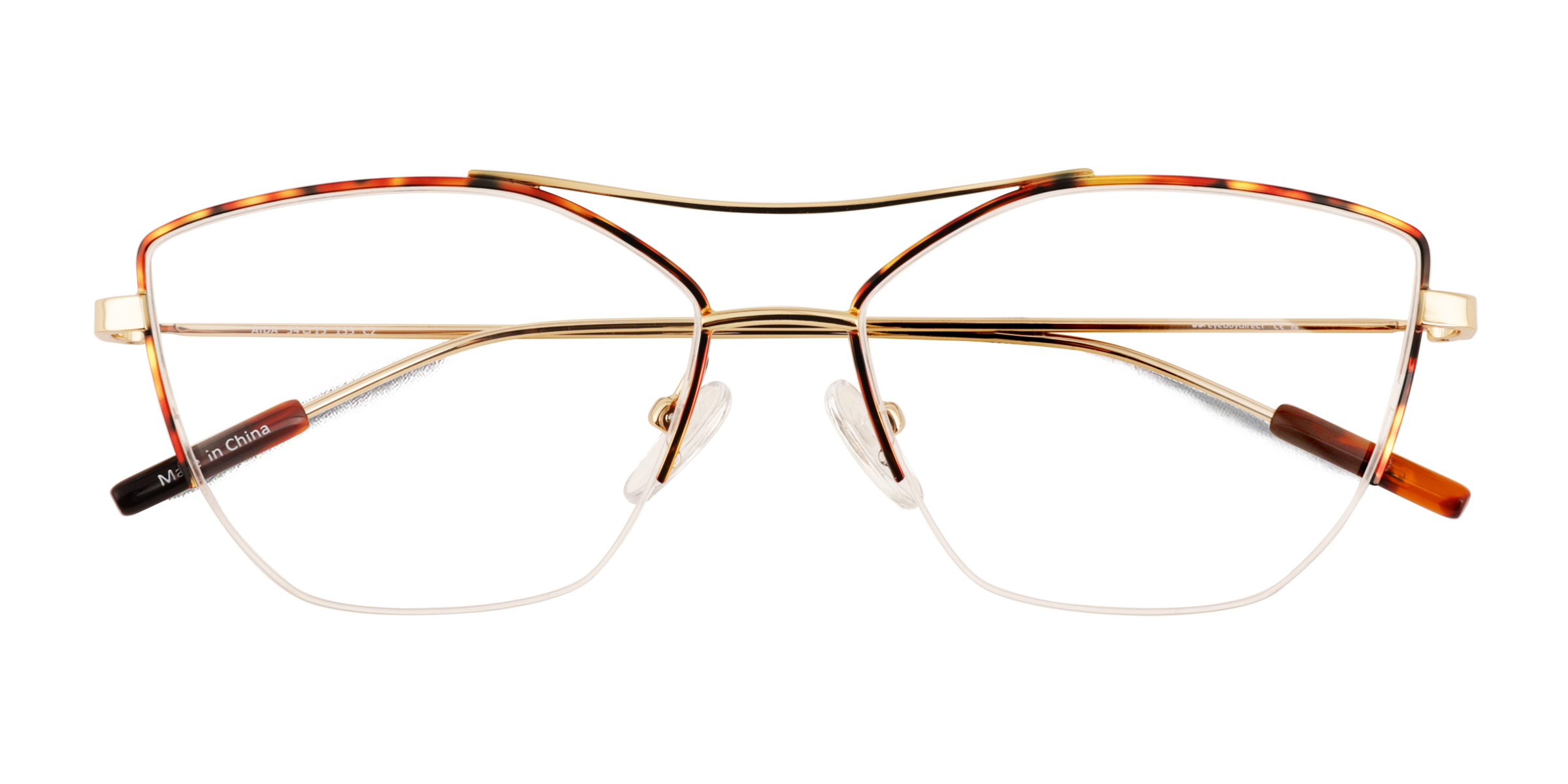 Tortoise Shiny Gold Aida - Metal Eyeglasses
