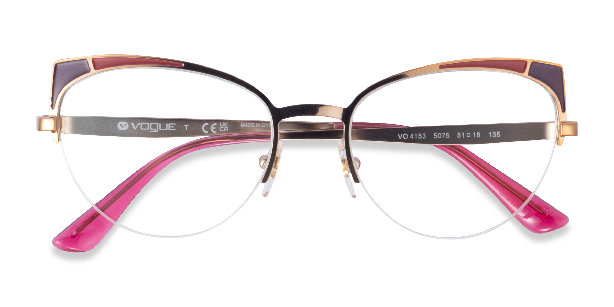 Pink Purple Rose Gold Vogue Eyewear VO4153 - Metal Eyeglasses