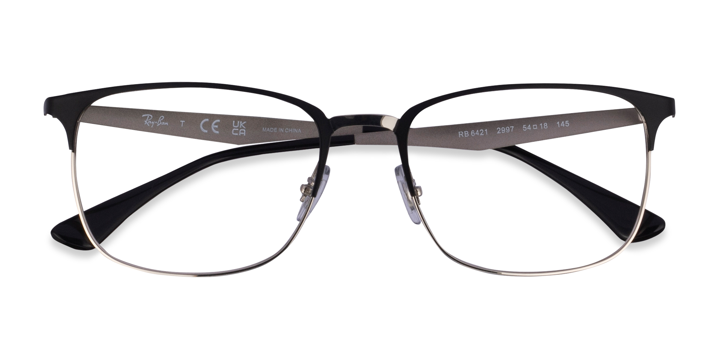 Matte Black Silver Ray-Ban RB6421 - Metal Eyeglasses