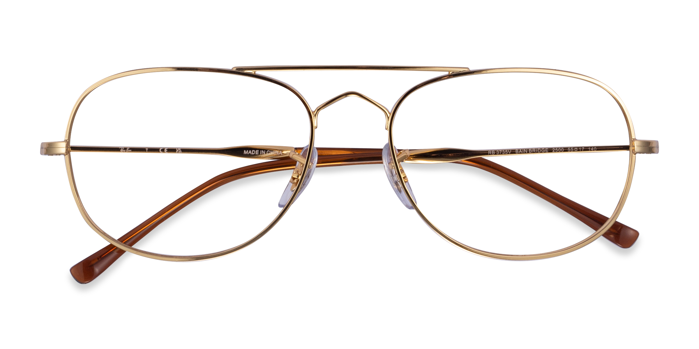 Gold Ray-Ban RB3735V Bain Bridge - Metal Eyeglasses