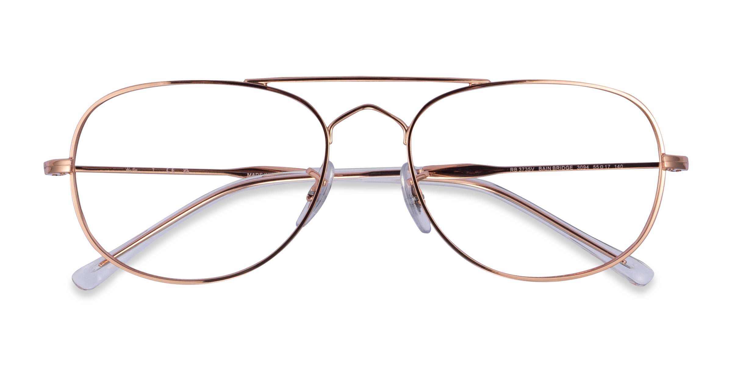 Rose Gold Ray-Ban RB3735V Bain Bridge - Metal Eyeglasses