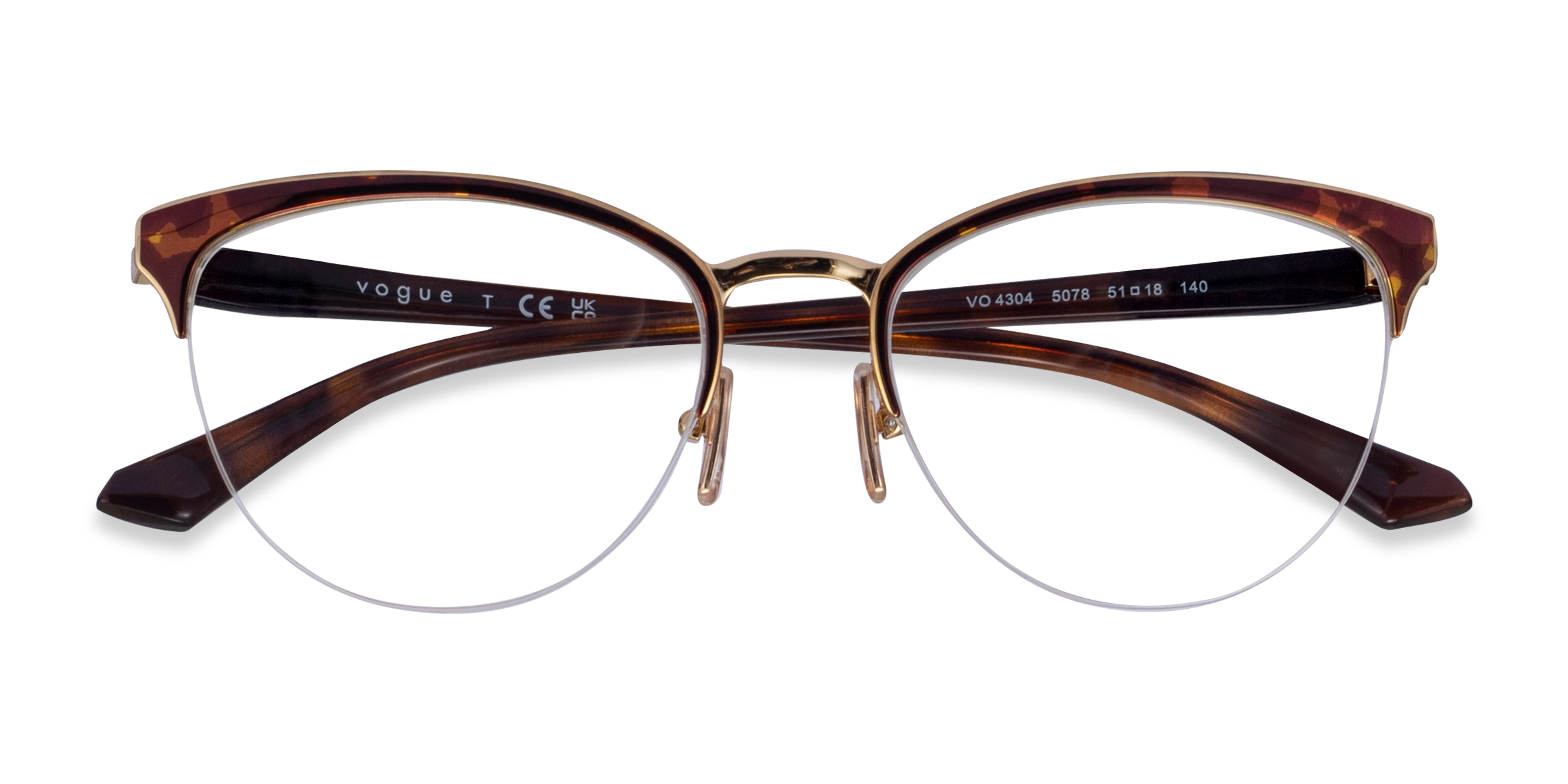 Tortoise Gold Vogue Eyewear VO4304 - Metal Eyeglasses