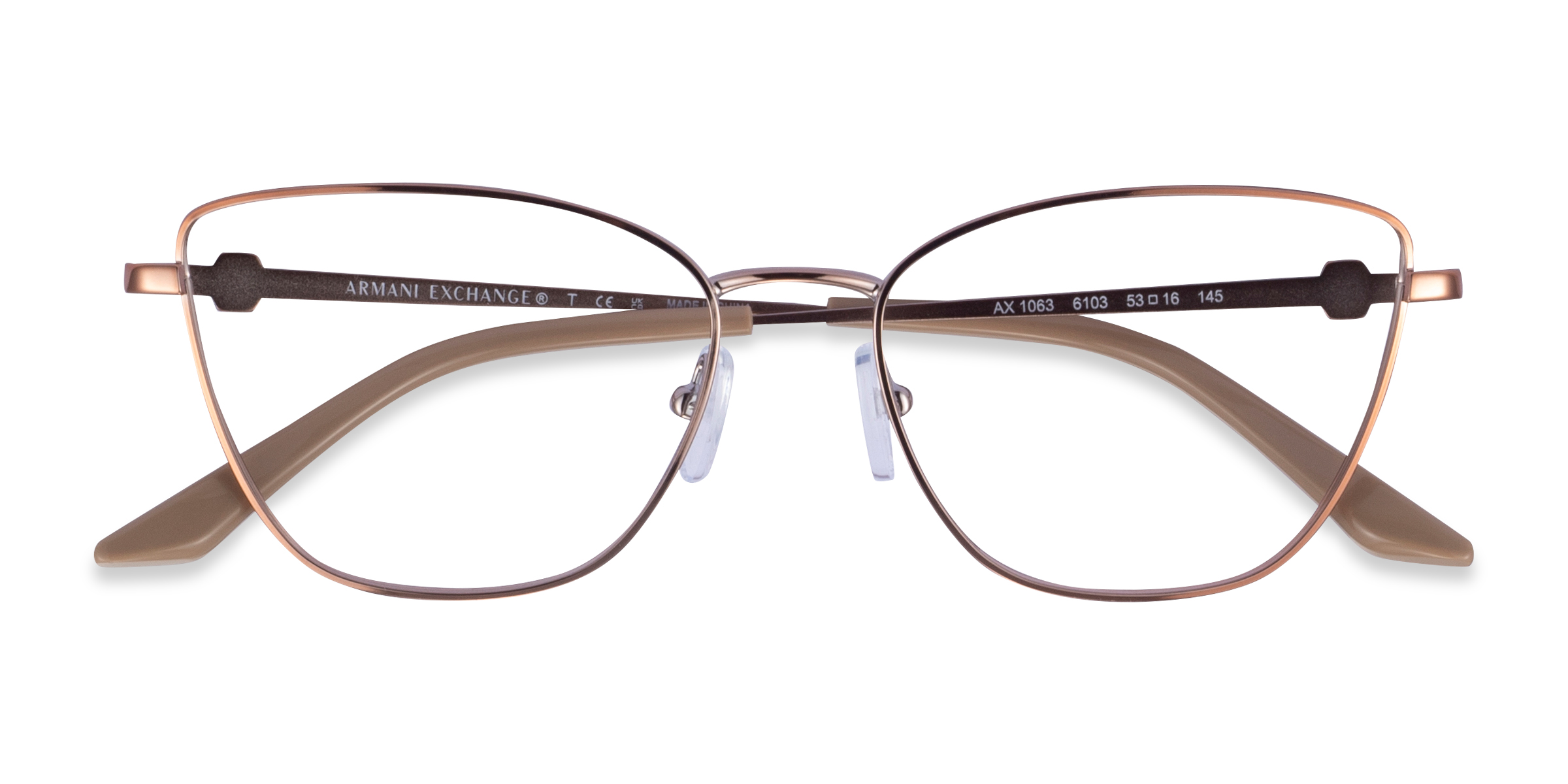 Shiny Rose Gold Armani Exchange AX1063 - Metal Eyeglasses