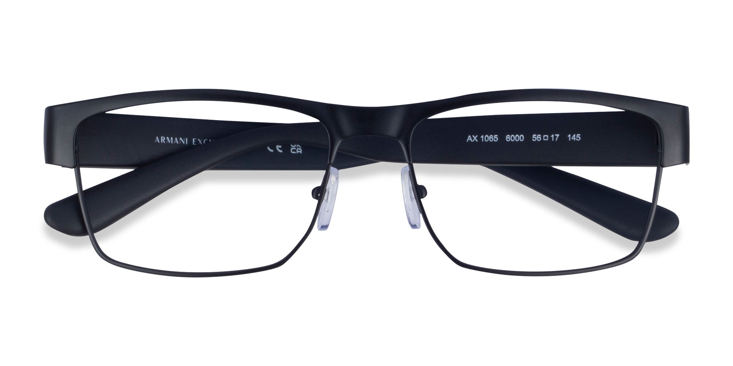 Matte Black Armani Exchange AX1065 -  Recycled-metal Eyeglasses