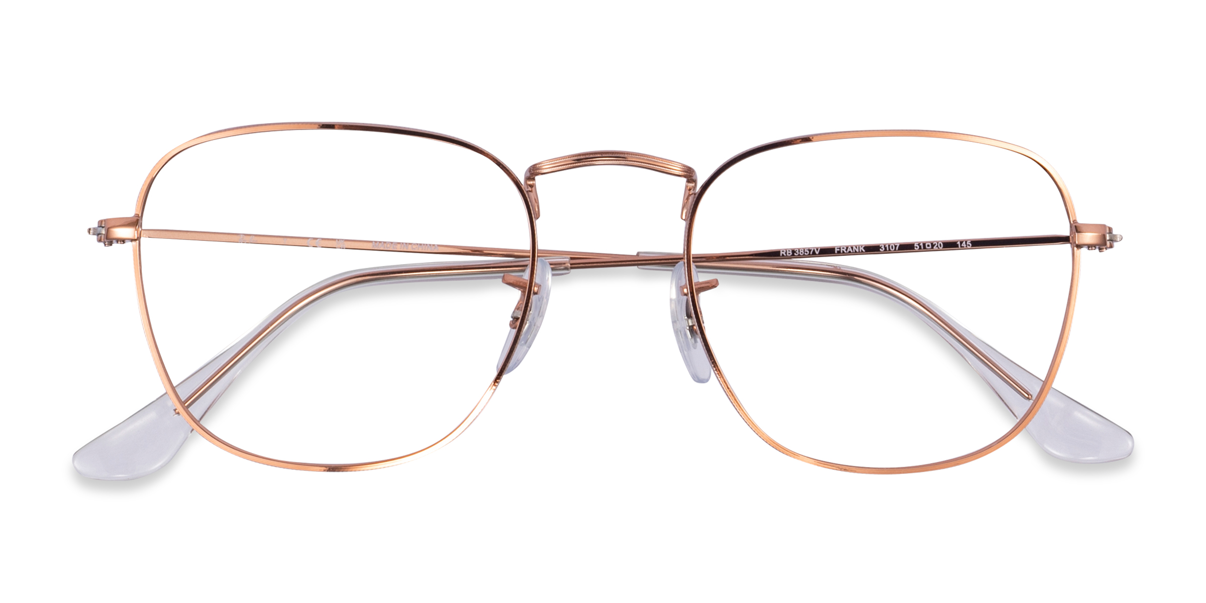 Shiny Rose Gold Ray-Ban RB3857V Frank - Metal Eyeglasses