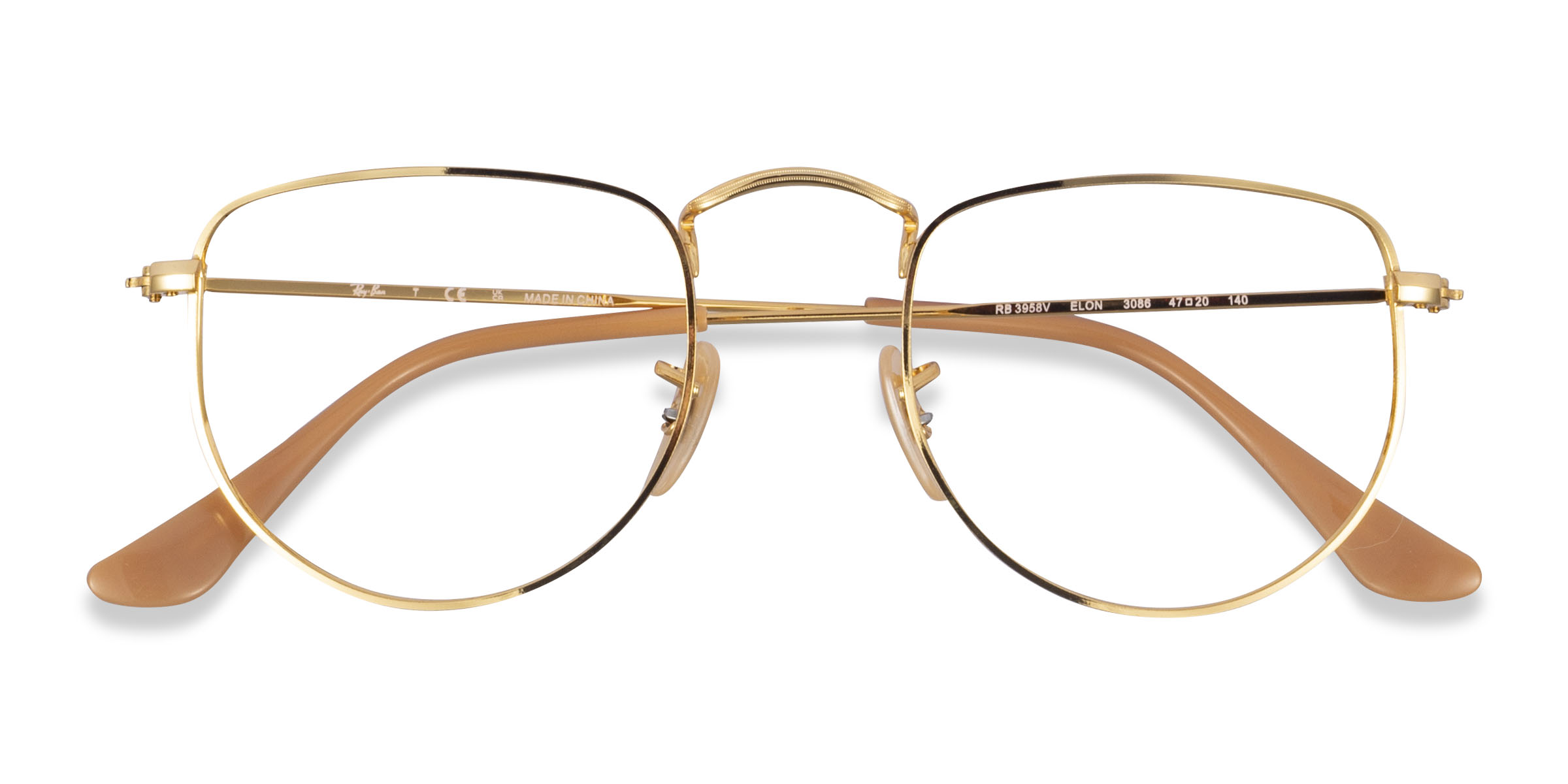 Doré Ray-Ban RB3958V Elon - Métal Lunettes de vue