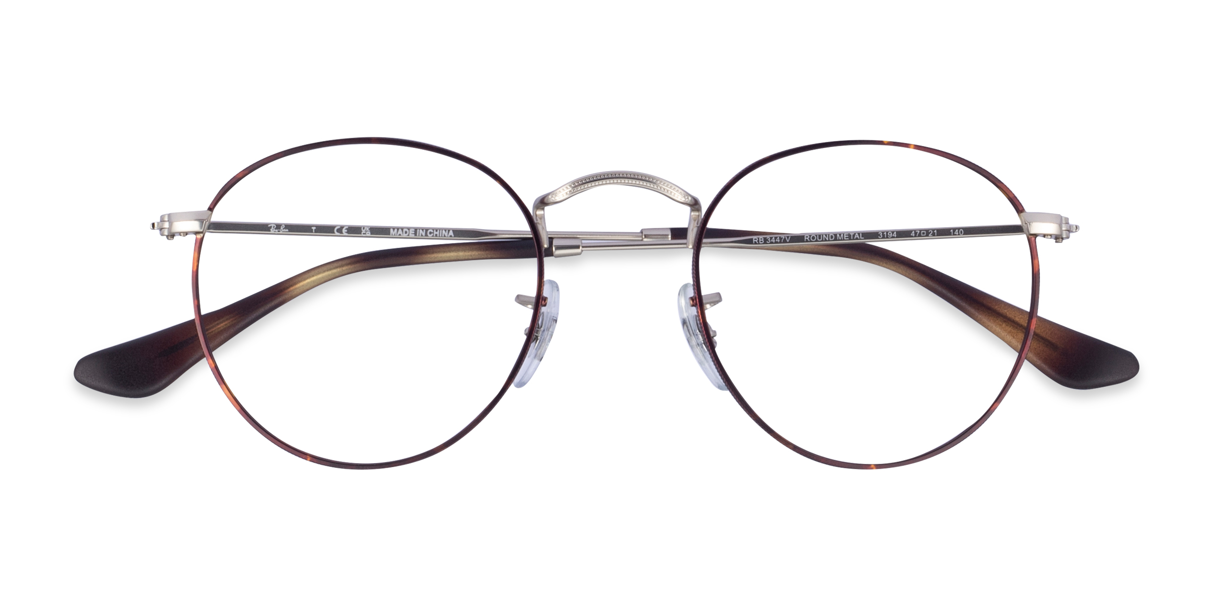 Silver Tortoise Ray-Ban RB3447V - Metal Eyeglasses