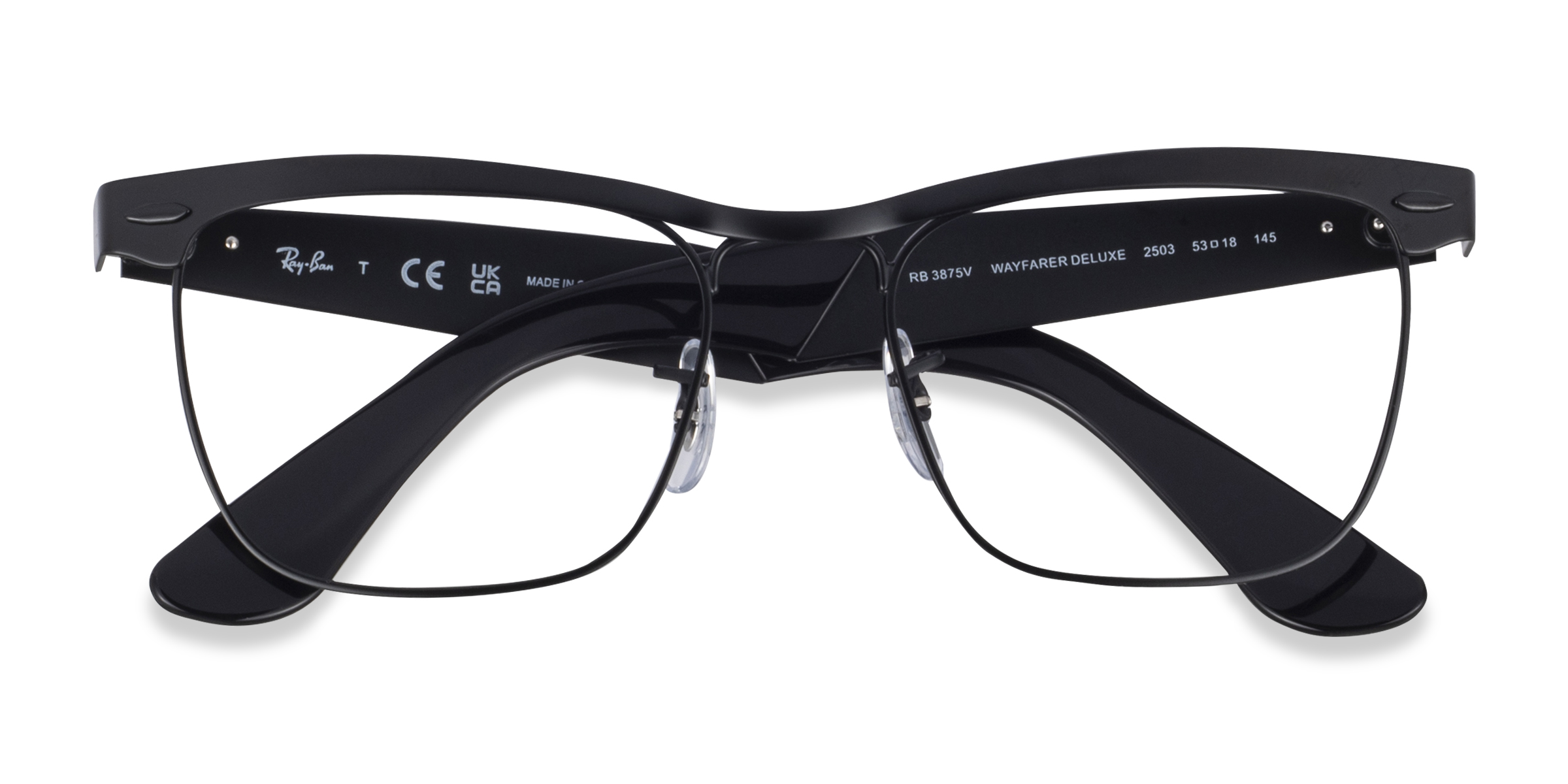 Black Ray-Ban RB3875V Wayfarer Deluxe - Metal Eyeglasses