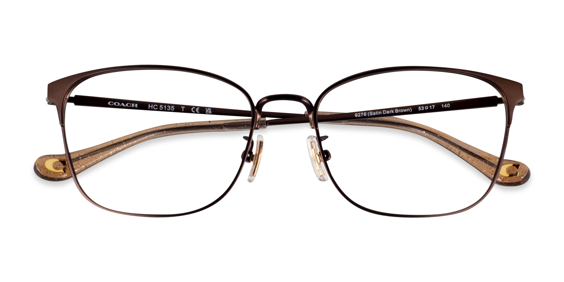 Satin Dark Brown Coach HC5135 - Métal Lunettes de vue
