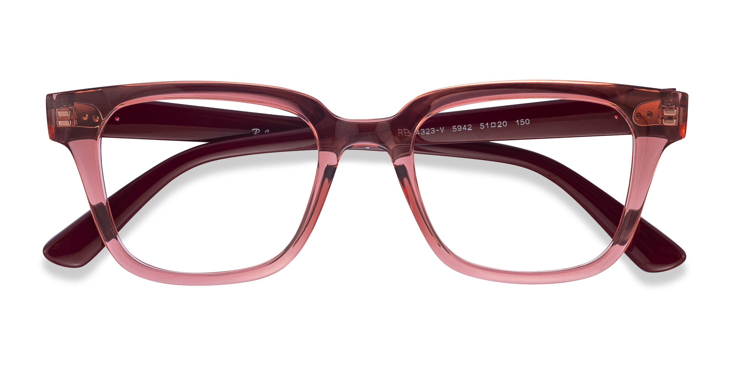 Clear Pink Ray-Ban RB4323V -  Plastique Lunettes de vue