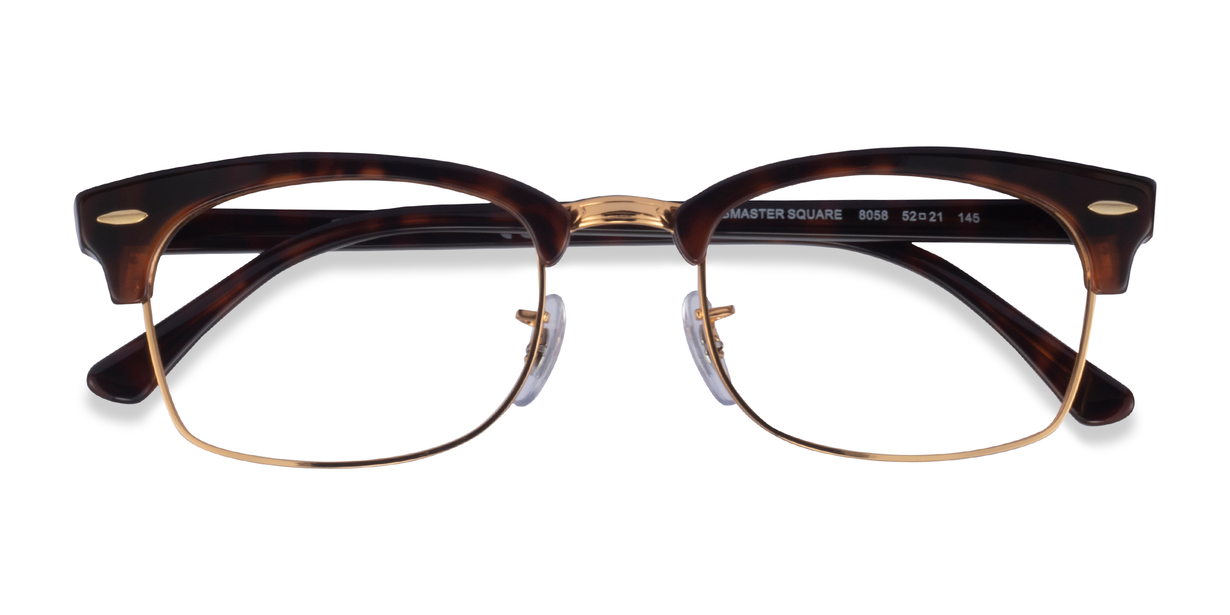 Tortoise & Gold Ray-Ban Clubmaster Square - Métal Lunettes de vue